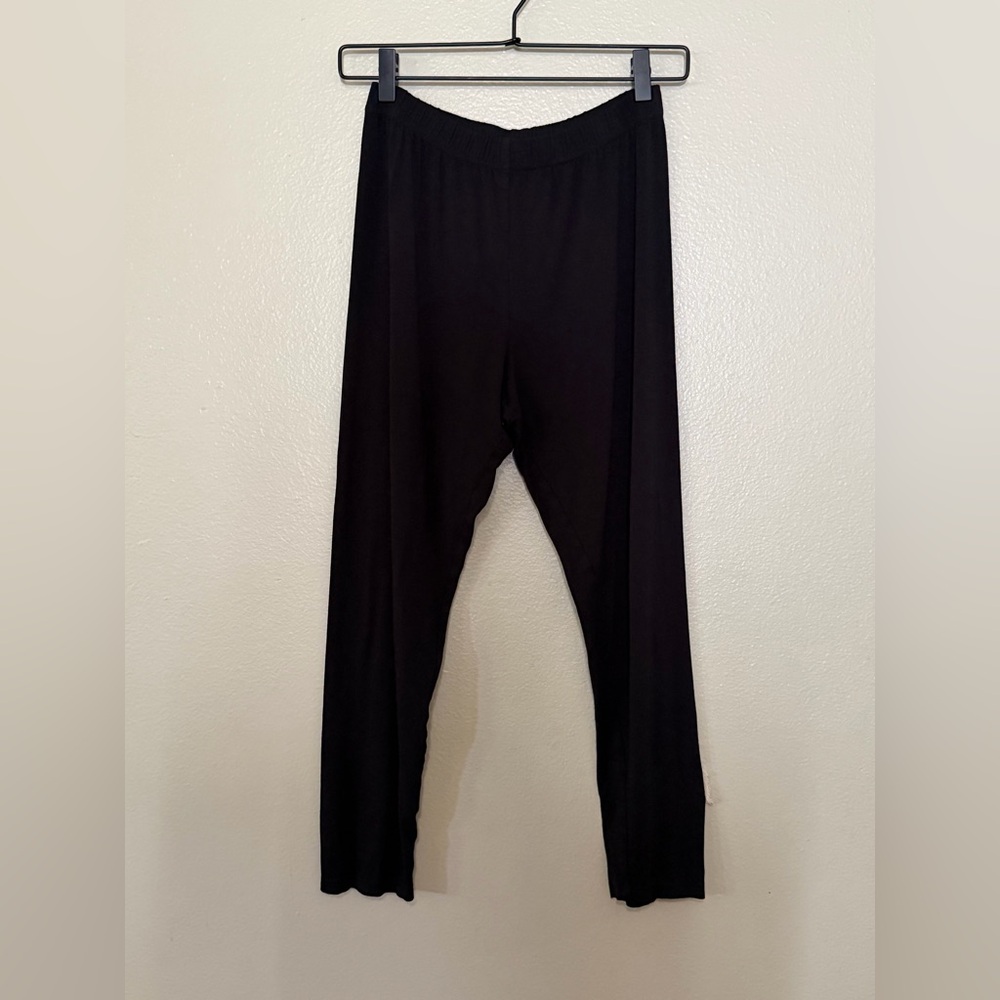 NY 77 Design Italy Black High Rise Fringe Ankle Leggings Artsy Size 4